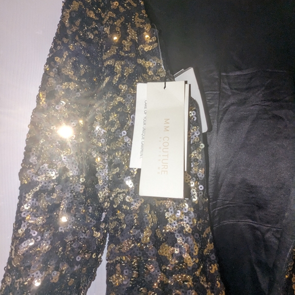 Black and Gold Sequin Dress - Picture 5 of 6